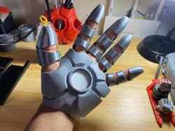iron man glove with hinge and slots for magnets