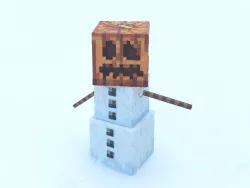 Minecraft Snow Golem (removable pumpkin head, textured and articulate)