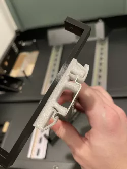 Simple DIN rail mount for m3 brass inserts