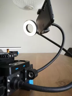 4040 T-slot adapter for articulating smartphone camera holder and LED ring