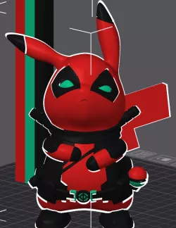  DeadPool Pikachu Multicolore Remix