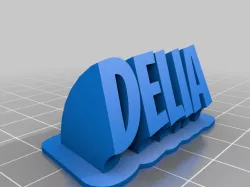 Delia name plate (text)