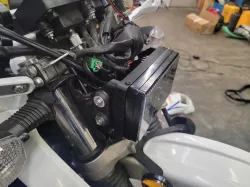 DRZ400 headlight bracket for a 4x6 Morimoto LED sealed beam headlight