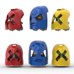 Kanohi Sloy and Khom Mask of Daredevilry and Perservance Proto matoran masks