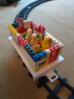 Lego wagon compatible with Tesco 0 gauge train set