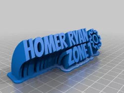 My Customized Sweeping 2-line name plate (text)
