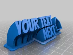 My Customized Sweeping 2-line name plate (text)