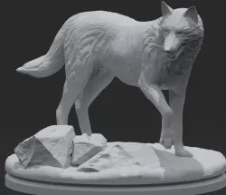 Realistic Wolf Figure