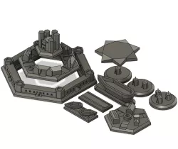 The Settlers of Catan game  pieces + expansion