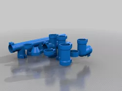My Customized OpenSCAD pipe/round duct fittings library. Parametric