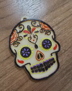 Sugar Skull Keychain Multicolor remix