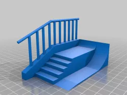 Teck Deck stair set with railing (remix)