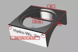 Hydro-wiz 3in Net cup fix 4in pvc
