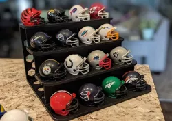 NFL Mini Helmets display shelf