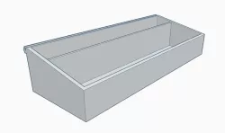 V slot long side tray for 3D printer with angled top
