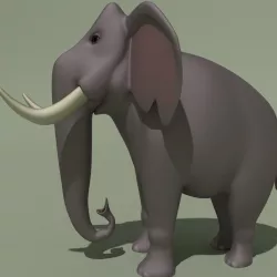 Animated Cartoon Elephant 3D model