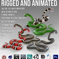 Animated Snakes PBR Vol 1 Low-poly  3D model