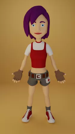 anime female  Low-poly  3D model