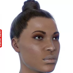 Average Black Female Head Low-poly  3D model