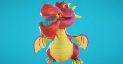 Baby Dragon Animated Low-poly  3D model