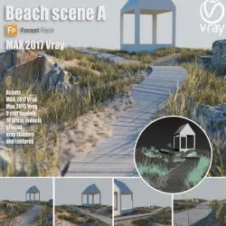 Beach scene A 3D model