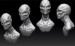blue EYES Alien 3D model