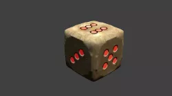 Bone Dice with Ruby Low-poly  3D model