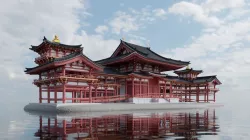 Byodo-in temple  Phoenix Hall 3D model