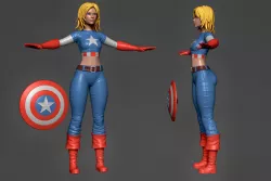 Captain America Lady 3 3D model