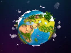 Cartoon Lowpoly Earth Planet 2 Low-poly  3D model