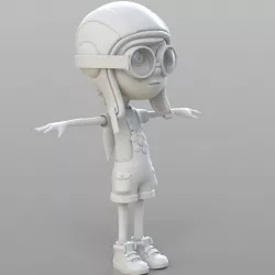 Cartoon Pilot Little Loli 3D model