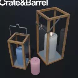 Crosby Lantern Glass lantern case candles Low-poly  3D model
