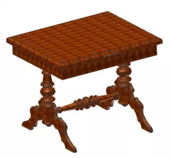 desk with turned elements, Tisch