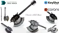 ELECTRIC GUITAR - Axe guitar Bass 3D model