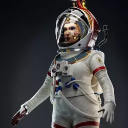 Female Pharaoh Astronaut 3D model