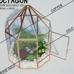 Glass tabletop gazebo Octagon Terrarium 3D model
