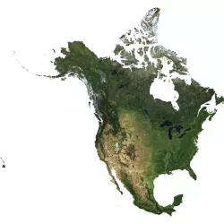 High detailed relief map of USA-Canada-Mexico 3D model