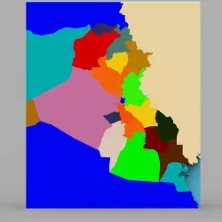Iraq With Regions Map in 3ds and obj format 3D model