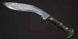 Kukri Knife with PBR textures Low-poly  3D model