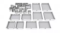 Large Modular Hospital Pack  Low-poly  3D model