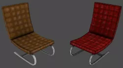 Leather sofa chair Low-poly  3D model