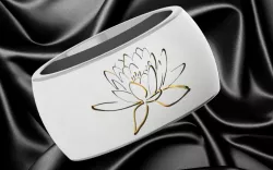 Lotus gold and platinum ring