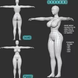 Low Poly Female Mesh - Roxanne Low-poly  3D model