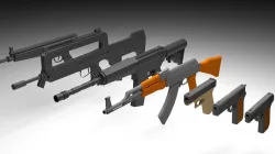 Low Poly Guns Pack Low-poly  3D model