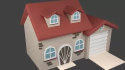 low poly house 3D model