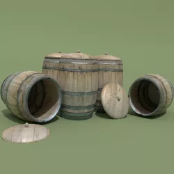 Medieval Barrels 3D model