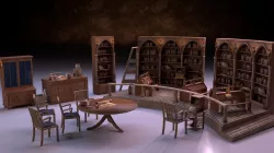 Medieval Library Model Pack PBR Low-poly  3D model