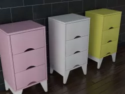 Modern Nightstand - Twist Tcil - 3 Colors -  3D model