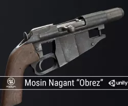 PBR Mosin Nagant Obrez Low-poly  3D model