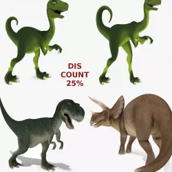 Rigged Dinosaurs Collection 3D model